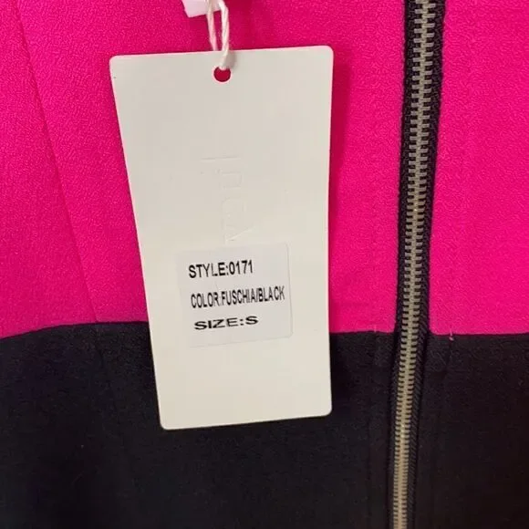 Lucy Paris Women’s Fuchsia and Black Size Small Mini Dress. New With Tags. NWT - Picture 5 of 11